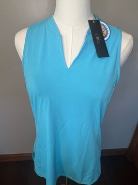 Obla Woman’s Sleeveless Golf Top UV-BLOCK 50+ Light Blue New With Tags Small